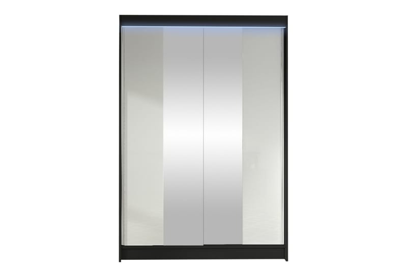 Liverpool Vaatekaappi Peilillä 120x200 cm - Mustavalkoinen - Säilytys - Vaatesäilytys - Vaatekaappi