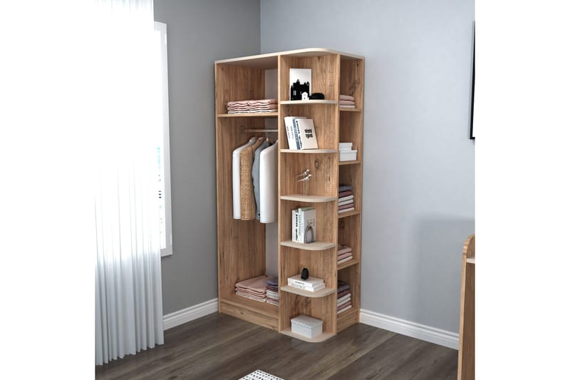 Luses Vaatekaappi 90x181,8 cm - Ruskea/Beige - Säilytys - Vaatesäilytys - Vaatekaappi