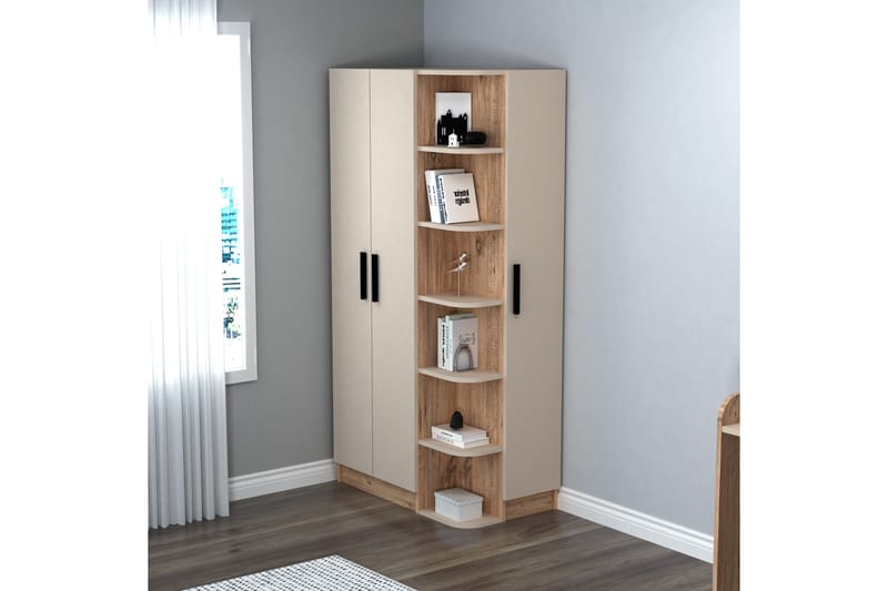 Luses Vaatekaappi 90x181,8 cm - Ruskea/Beige - Säilytys - Vaatesäilytys - Vaatekaappi