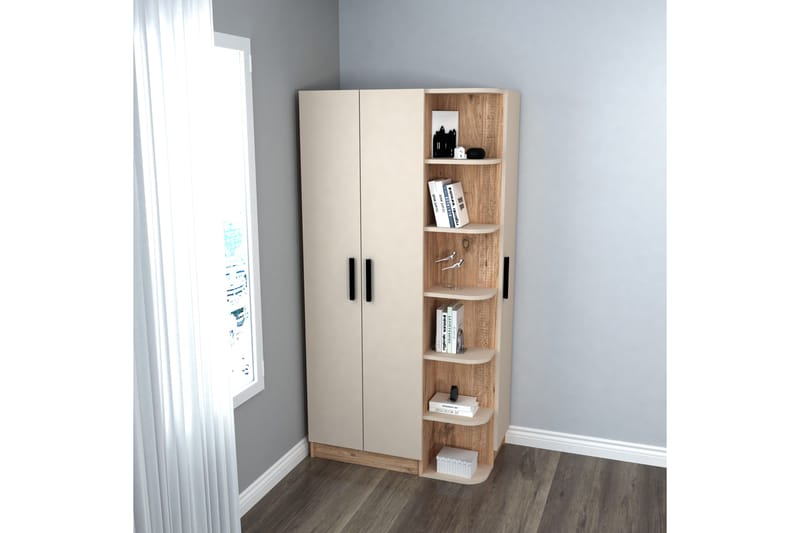 Luses Vaatekaappi 90x181,8 cm - Ruskea/Beige - Säilytys - Vaatesäilytys - Vaatekaappi