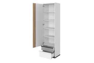 Metropolitan Vaatekaappi 55x199 cm - Ruskea/Valkoinen/Vaaleanharmaa/Musta - Säilytys - Vaatesäilytys - Vaatekaappi