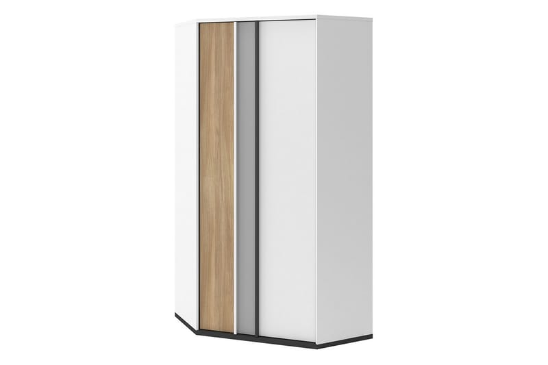 Metropolitan Vaatekaappi 95x199 cm, Ruskea/Valkoinen/Vaaleanharmaa/Musta