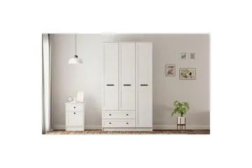 Meyra Vaatekaappi 105x210 cm - Matta Valkoinen - Säilytys - Vaatesäilytys - Vaatekaappi