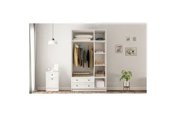 Meyra Vaatekaappi 105x210 cm - Matta Valkoinen - Säilytys - Vaatesäilytys - Vaatekaappi