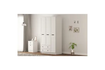 Meyra Vaatekaappi 105x210 cm - Matta Valkoinen - Säilytys - Vaatesäilytys - Vaatekaappi
