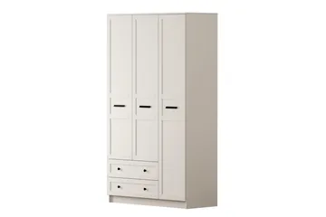 Meyra Vaatekaappi 105x210 cm - Matta Valkoinen - Säilytys - Vaatesäilytys - Vaatekaappi