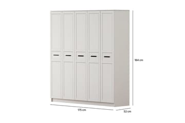Meyra Vaatekaappi 175x184 cm - Matta Valkoinen - Säilytys - Vaatesäilytys - Vaatekaappi