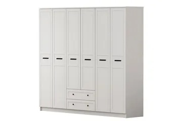 Meyra Vaatekaappi 210x184 cm - Valkoinen - Säilytys - Vaatesäilytys - Vaatekaappi