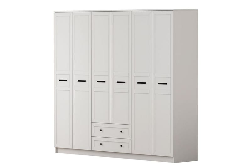 Meyra Vaatekaappi 210x210 cm - Matta Valkoinen - Säilytys - Vaatesäilytys - Vaatekaappi