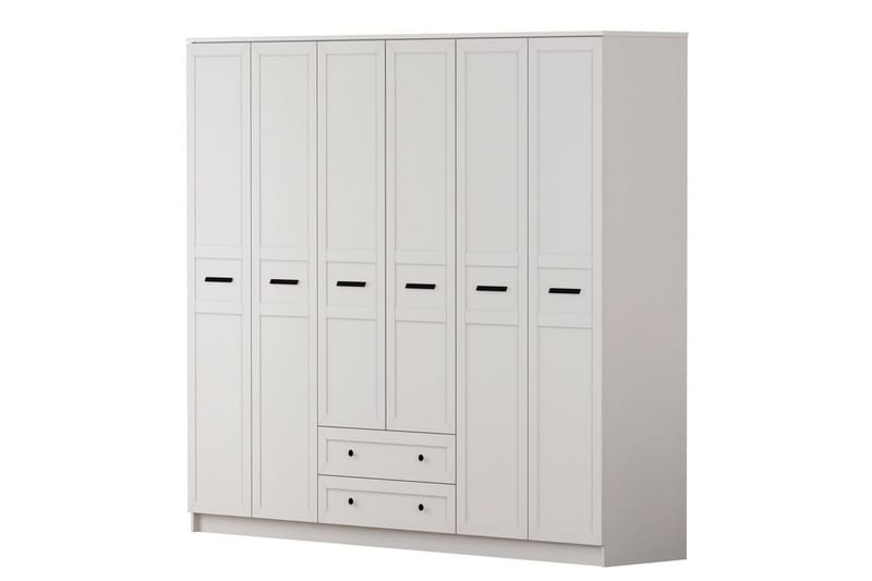 Meyra Vaatekaappi 210x210 cm - Matta Valkoinen - Säilytys - Vaatesäilytys - Vaatekaappi