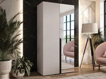 Milias-vaatekaappi peilillä 100x202 cm - beige - Säilytys - Vaatesäilytys - Vaatekaappi