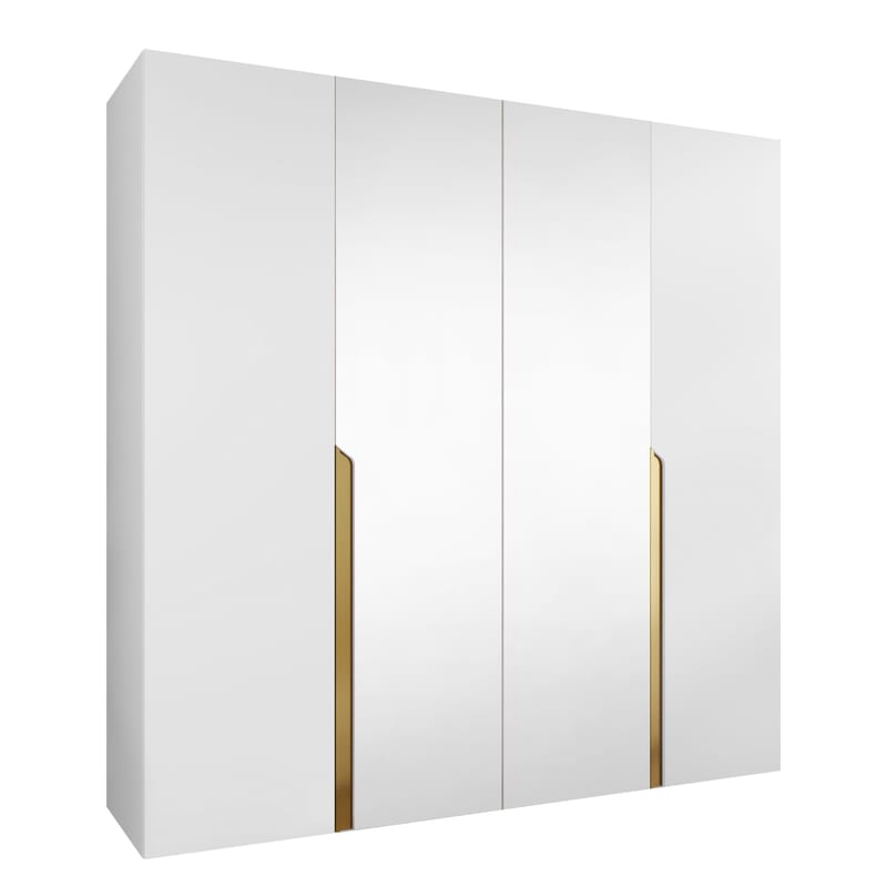 Milias-vaatekaappi peilillä 200x202 cm, valkoinen