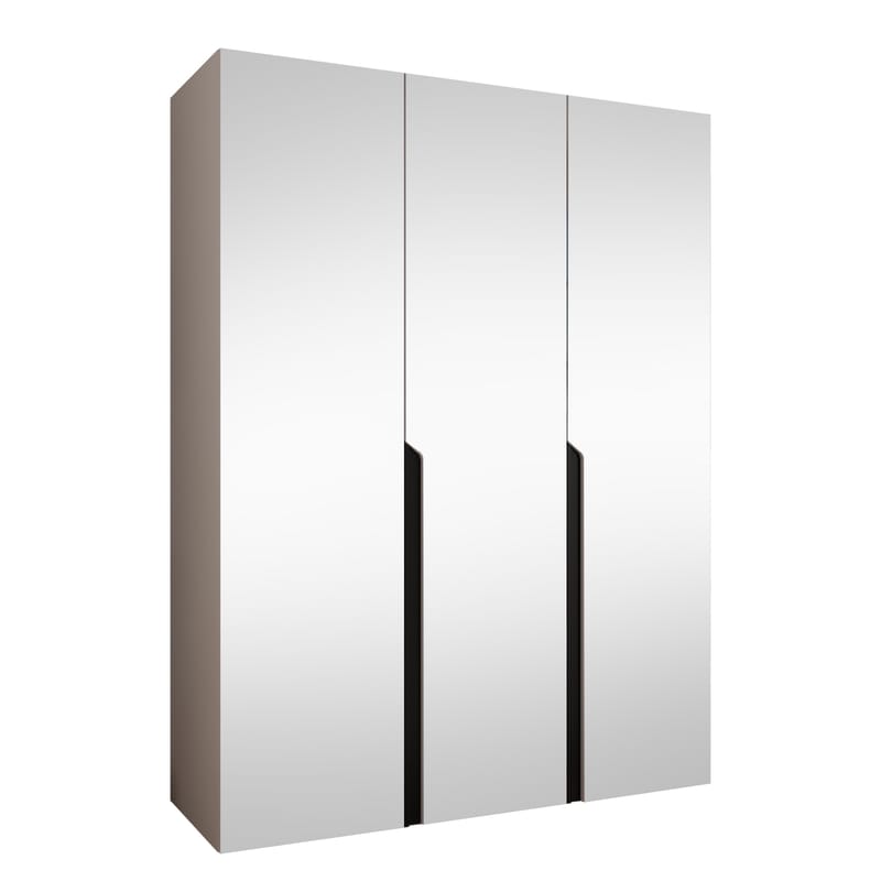 Milias-vaatekaappi peilillä 150x202 cm - beige / musta - Säilytys - Vaatesäilytys - Vaatekaappi