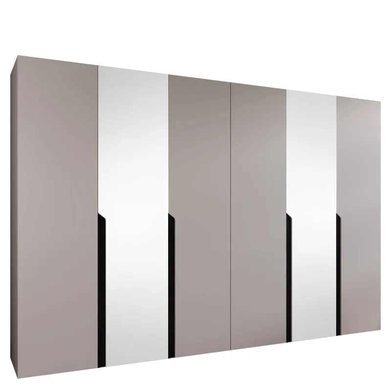 Milias-vaatekaappi peilillä 300x202 cm - beige - Säilytys - Vaatesäilytys - Vaatekaappi