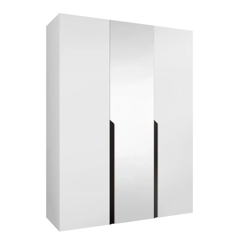 Milias-vaatekaappi peilillä 150x202 cm - valkoinen - Säilytys - Vaatesäilytys - Vaatekaappi