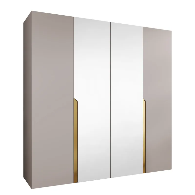 Milias-vaatekaappi peilillä 200x202 cm, beige