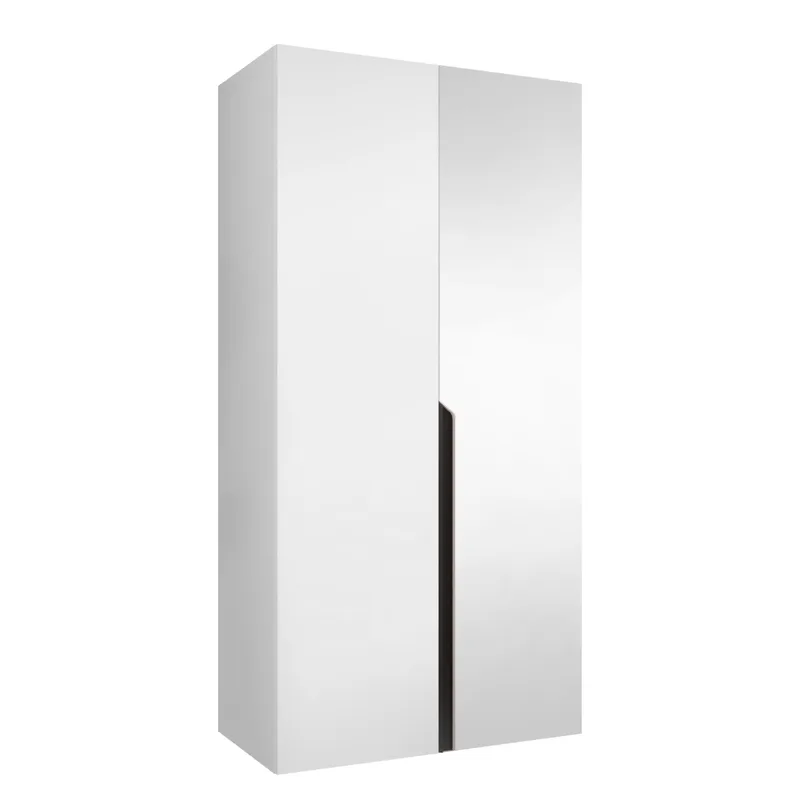Milias-vaatekaappi peilillä 100x202 cm, valkoinen