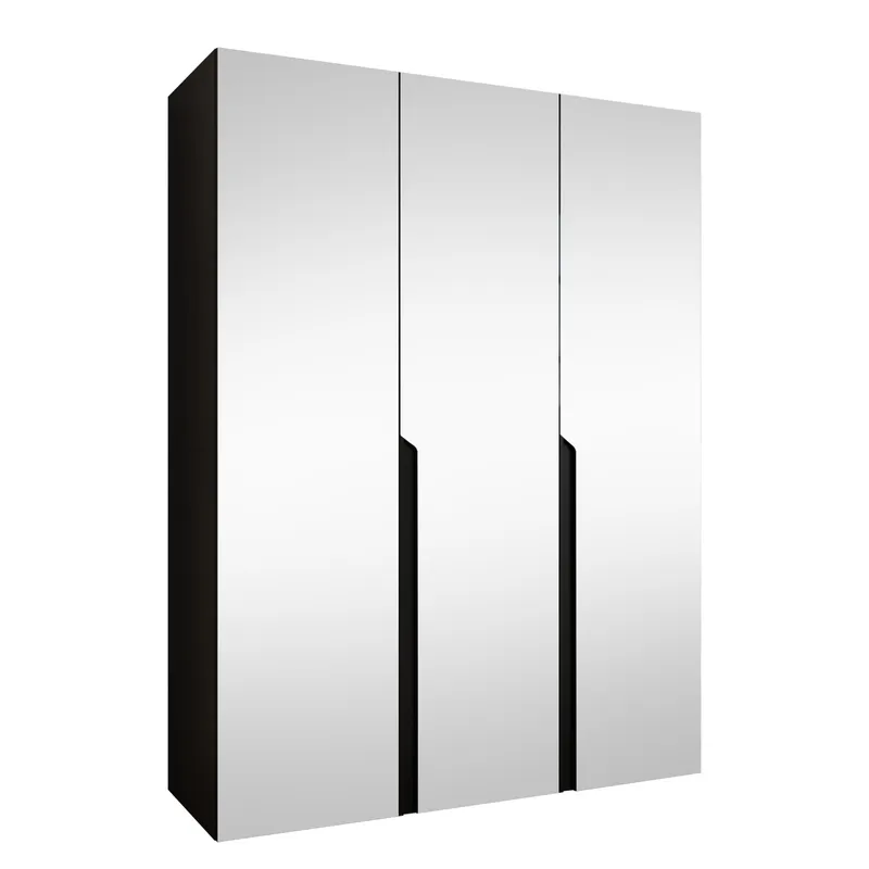 Milias-vaatekaappi peilillä 150x202 cm, musta