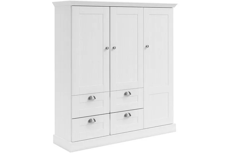Motala Vaatekaappi 122x130 cm, Valkoinen