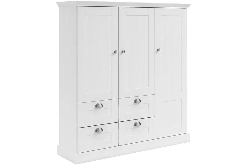 Motala Vaatekaappi 122x130 cm, Valkoinen