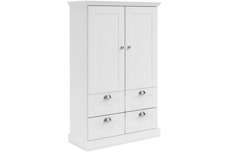 Motala Vaatekaappi 83x130 cm, Valkoinen