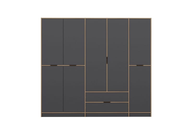 Munna Vaatekaappi 232x208 cm - Antrasiitti - Säilytys - Vaatesäilytys - Vaatekaappi