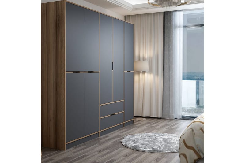 Munna Vaatekaappi 232x208 cm - Antrasiitti - Säilytys - Vaatesäilytys - Vaatekaappi