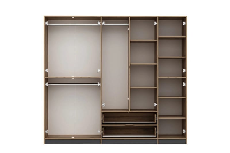 Munna Vaatekaappi 232x208 cm - Antrasiitti - Säilytys - Vaatesäilytys - Vaatekaappi