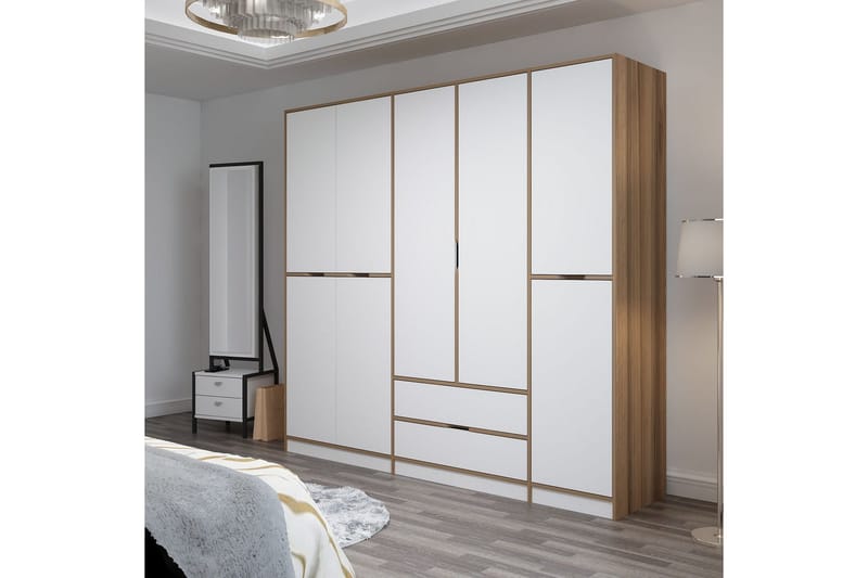 Munna Vaatekaappi 232x208 cm - Valkoinen - Säilytys - Vaatesäilytys - Vaatekaappi