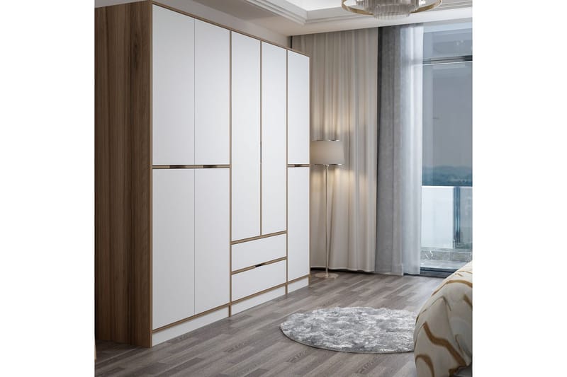 Munna Vaatekaappi 232x208 cm - Valkoinen - Säilytys - Vaatesäilytys - Vaatekaappi