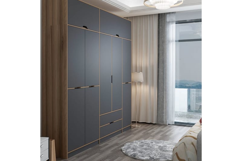 Munna Vaatekaappi 232x253 cm - Antrasiitti - Säilytys - Vaatesäilytys - Vaatekaappi