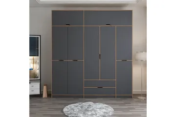 Munna Vaatekaappi 232x253 cm - Antrasiitti - Säilytys - Vaatesäilytys - Vaatekaappi