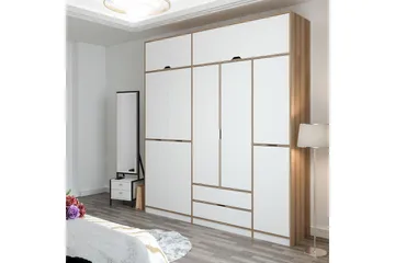 Munna Vaatekaappi 232x253 cm - Valkoinen - Säilytys - Vaatesäilytys - Vaatekaappi