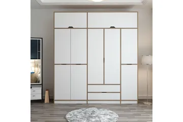 Munna Vaatekaappi 232x253 cm - Valkoinen - Säilytys - Vaatesäilytys - Vaatekaappi