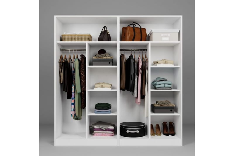 Nagouri Vaatekaappi 188x190 cm - Valkoinen - Säilytys - Vaatesäilytys - Vaatekaappi