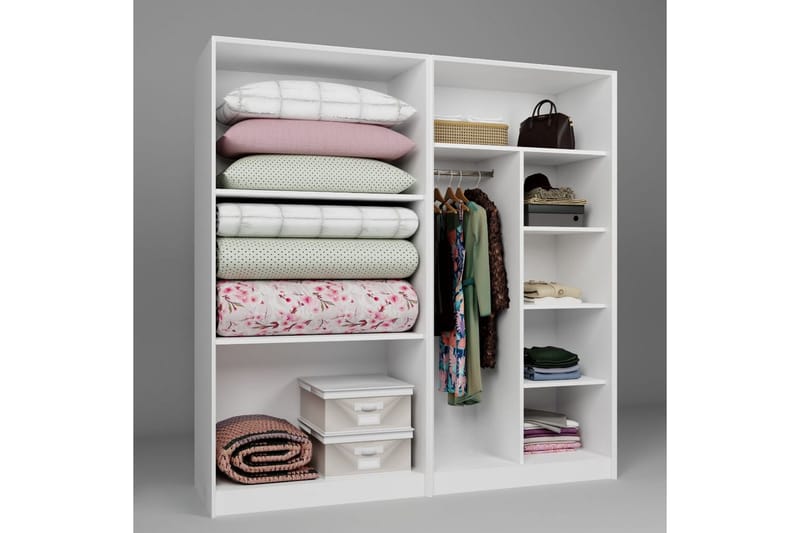 Nagouri Vaatekaappi 188x190 cm - Valkoinen - Säilytys - Vaatesäilytys - Vaatekaappi