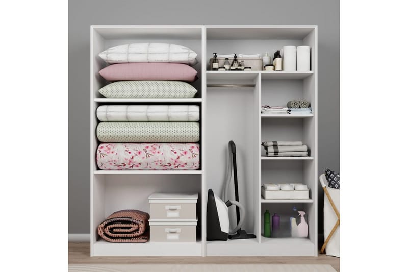 Nagouri Vaatekaappi 188x190 cm - Valkoinen - Säilytys - Vaatesäilytys - Vaatekaappi