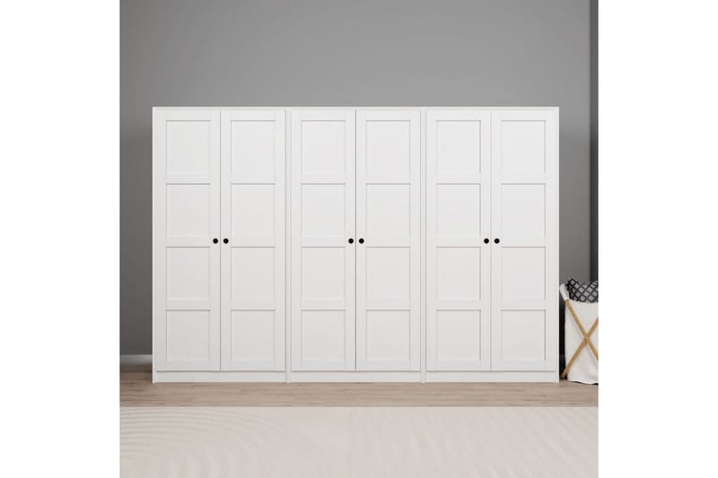 Nagouri Vaatekaappi 280x190 cm, Valkoinen