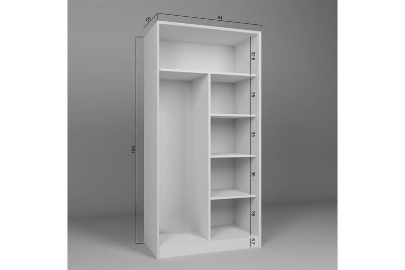 Nagouri vaatekaappi eteiseen 94x190 cm maalattua puuta - Valkoinen - Säilytys - Vaatesäilytys - Vaatekaappi