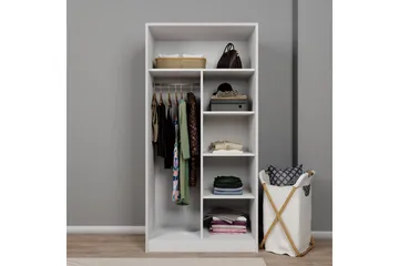Nagouri vaatekaappi eteiseen 94x190 cm maalattua puuta - Valkoinen - Säilytys - Vaatesäilytys - Vaatekaappi