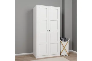 Nagouri vaatekaappi eteiseen 94x190 cm maalattua puuta - Valkoinen - Säilytys - Vaatesäilytys - Vaatekaappi