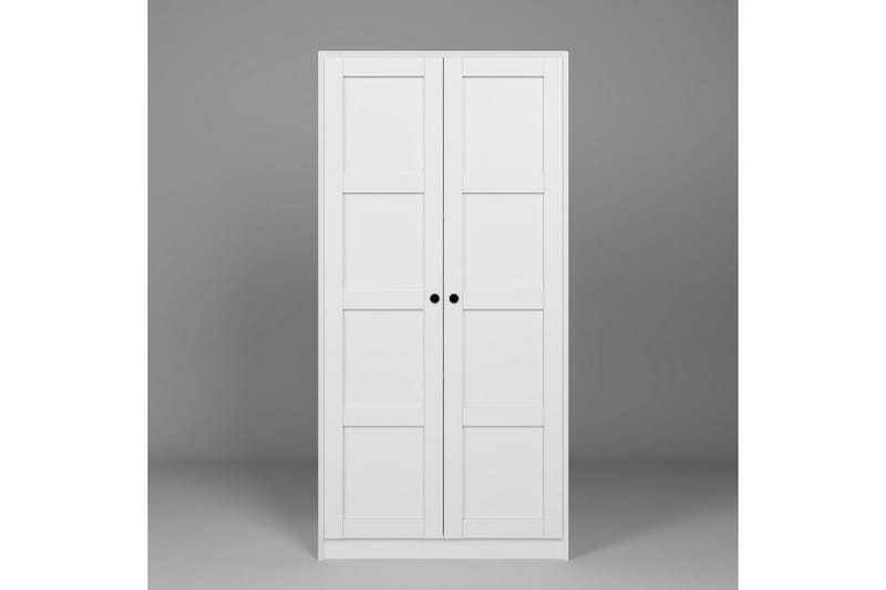 Nagouri vaatekaappi eteiseen 94x190 cm maalattua puuta - Valkoinen - Säilytys - Vaatesäilytys - Vaatekaappi