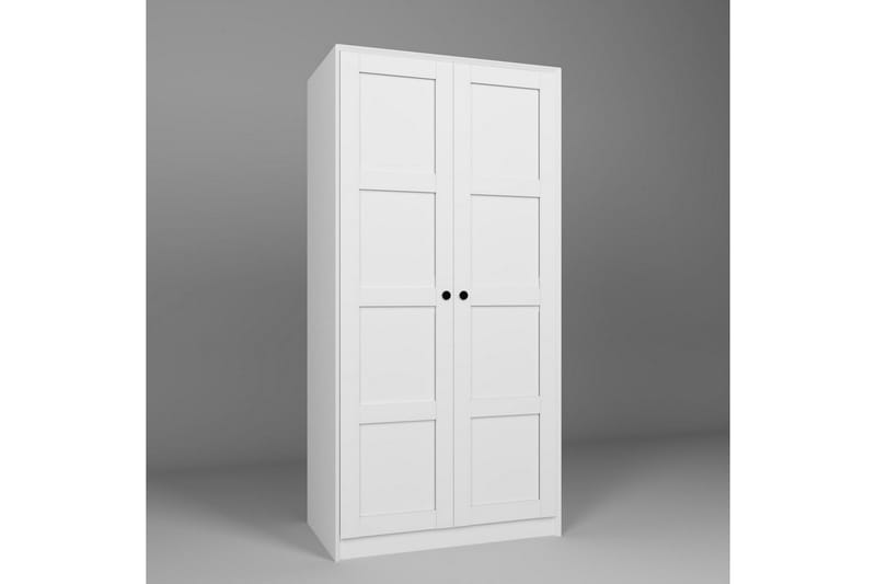 Nagouri vaatekaappi eteiseen 94x190 cm maalattua puuta - Valkoinen - Säilytys - Vaatesäilytys - Vaatekaappi