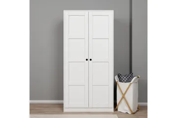 Nagouri vaatekaappi eteiseen 94x190 cm maalattua puuta - Valkoinen - Säilytys - Vaatesäilytys - Vaatekaappi