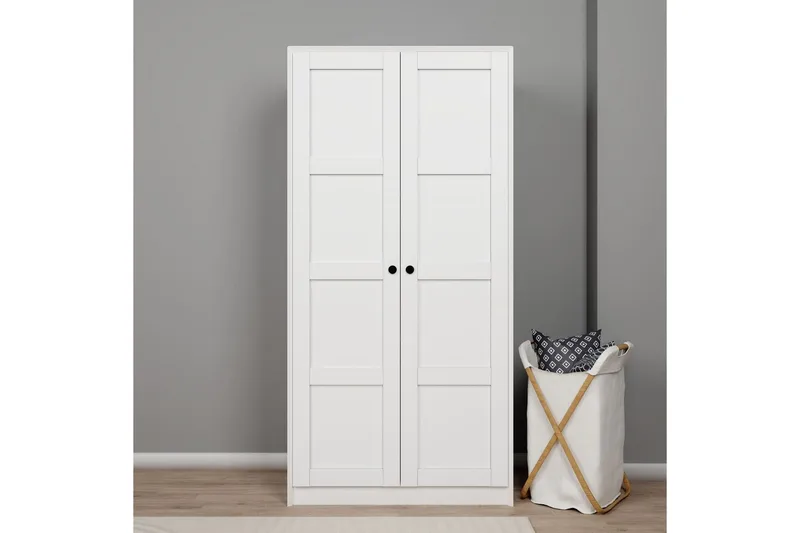 Nagouri vaatekaappi eteiseen 94x190 cm maalattua puuta, Valkoinen