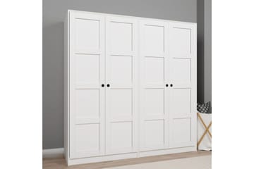 Nagouri vaatekaappi laatikoilla 188x190 cm puuta - Valkoinen - Säilytys - Vaatesäilytys - Vaatekaappi