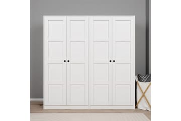 Nagouri vaatekaappi laatikoilla 188x190 cm puuta - Valkoinen - Säilytys - Vaatesäilytys - Vaatekaappi