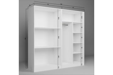 Nagouri vaatekaappi laatikoilla 188x190 cm puuta - Valkoinen - Säilytys - Vaatesäilytys - Vaatekaappi