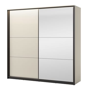 Navron Vaatekaappi peilillä 220x221 cm - Beige - Säilytys - Vaatesäilytys - Vaatekaappi