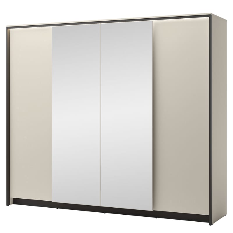 Navron Vaatekaappi peilillä 251x215 cm, Beige